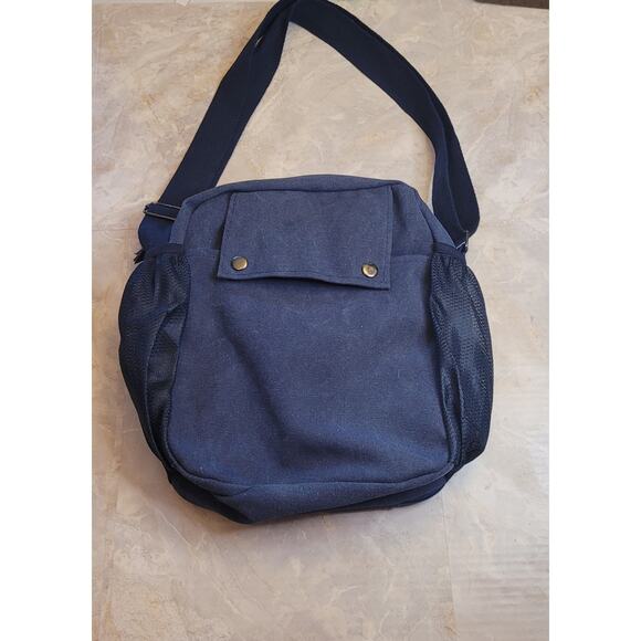 Ciana Mens multifunctional canvas bag crossbody travel blue pockets toiletries - Picture 5 of 8